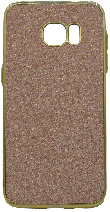 Θήκη σιλικόνης με εξωτερικό Glitter για Samsung S7 Edge - ροζ χρυσό
