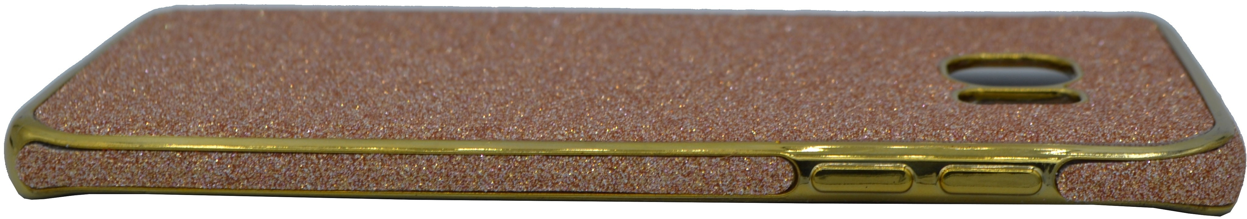 Θήκη σιλικόνης με εξωτερικό Glitter για Samsung S7 Edge - ροζ χρυσό