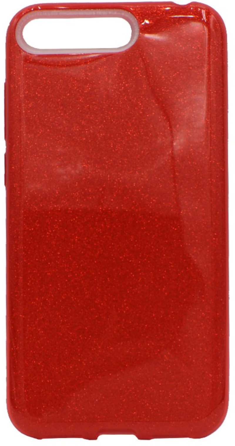 Θήκη TPU με αποσπώμενο Glitter για Huawei Y6 2018 - κόκκινο