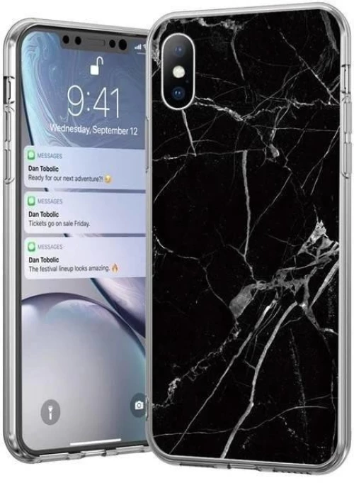 Θήκη TPU Marble για Xiaomi Redmi 9A/9AT - Μαύρο