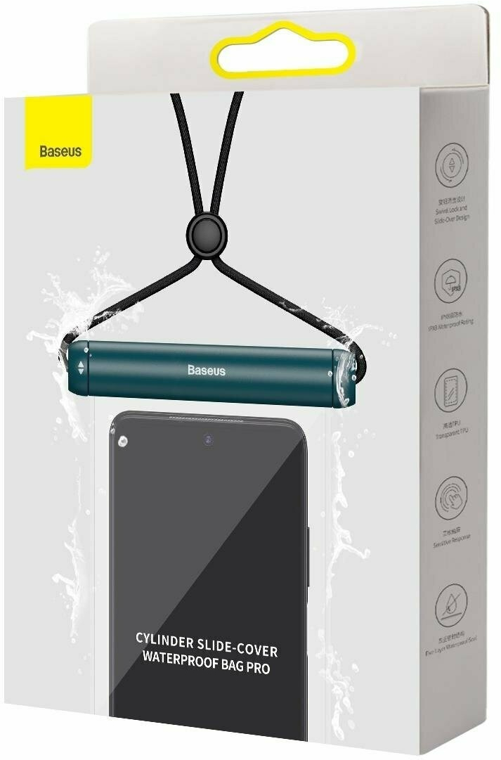 Αδιάβροχη θήκη Baseus Transparent για όλα τα κινητά με οθόνη έως 7.2" - Μπλε