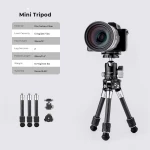 K&F Concept S254C2+BH30 Lightweight Carbon Fiber Tripod, Detachable Monopod, Mini Tripod (KF09.113)