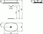 Ideal Standard Νιπτήρας Επικαθήμενος Οβάλ 60x38 Ipalyss Concrete Beige E1396V9