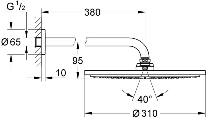 Κεφαλή και Βραχίονας Τοίχου Grohe Warm Sunset Grohe 26066DL0