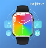 ΙΝΤΙΜΕ smartwatch 7 Max, 1.99", IP67, heart rate, ηχείο & mic, μαύρο