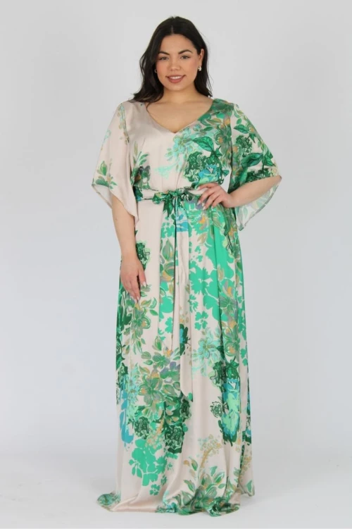 Φόρεμα Maxi Σατέν Floral - FM854