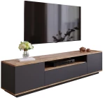Έπιπλο τηλεόρασης Soren pakoworld sonoma-ανθρακί 180x.44.5x44.6εκ