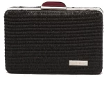 Ψάθινο τσαντάκι clutch -21896 - ΜΑΥΡΟ