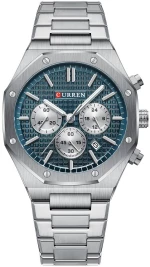 Curren 8440 Silver Blue Ρολόι με Μπλε Καντράν και Ασημένιο Μπρασελε