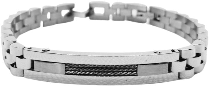 Ατσάλινο Βραχιόλι ΑΑ-30 Ασημί 9MM