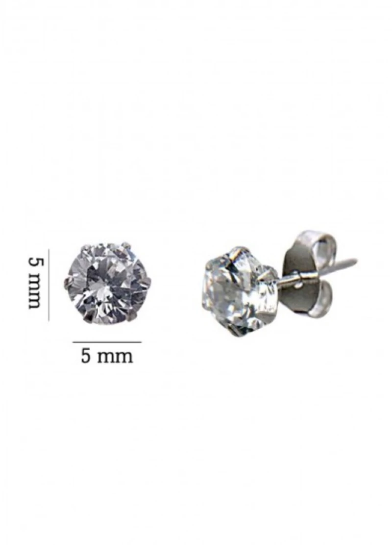 ΣΚΟΥΛΑΡΙΚΙ ΑΣΗΜΕΝΙΟ ZIRCON ΛΕΥΚΟ 5MM