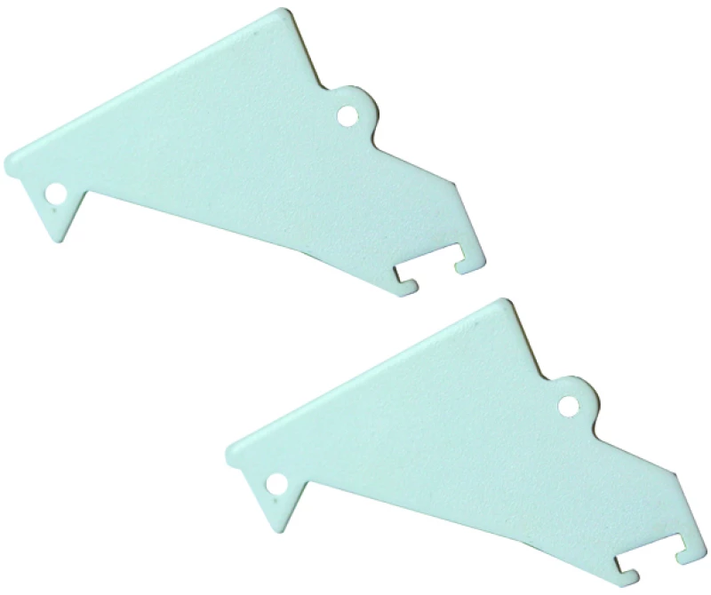 SET OF WHITE METAL END CAPS FOR P136, 2 PCS WITHOUT HOLE ACA EP136