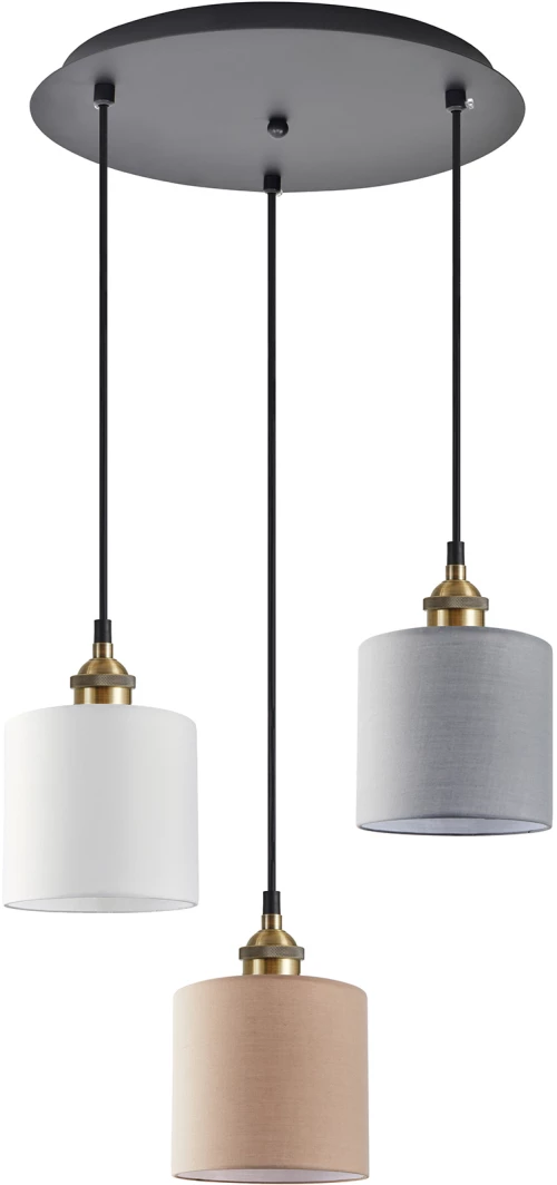 SE21-BR-10-3BL-SH123 MAGNUM FLEX White, Grey,Brown Shade Pendant + HOMELIGHTING 77-9030