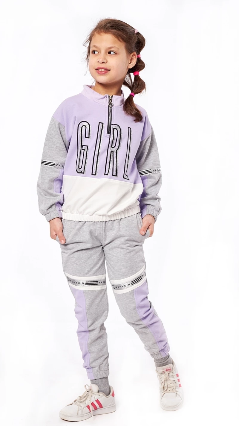 Εβίτα Fashion Παιδικό Σετ Φόρμας Girl, Μωβ