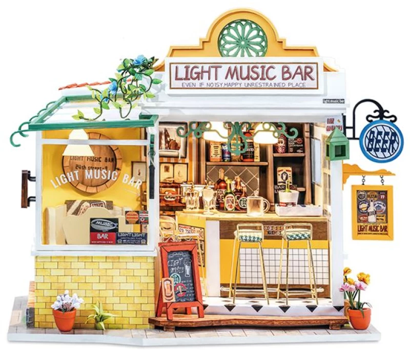 Rolife Light Music Bar DG147 DIY Wooden Dollhouse