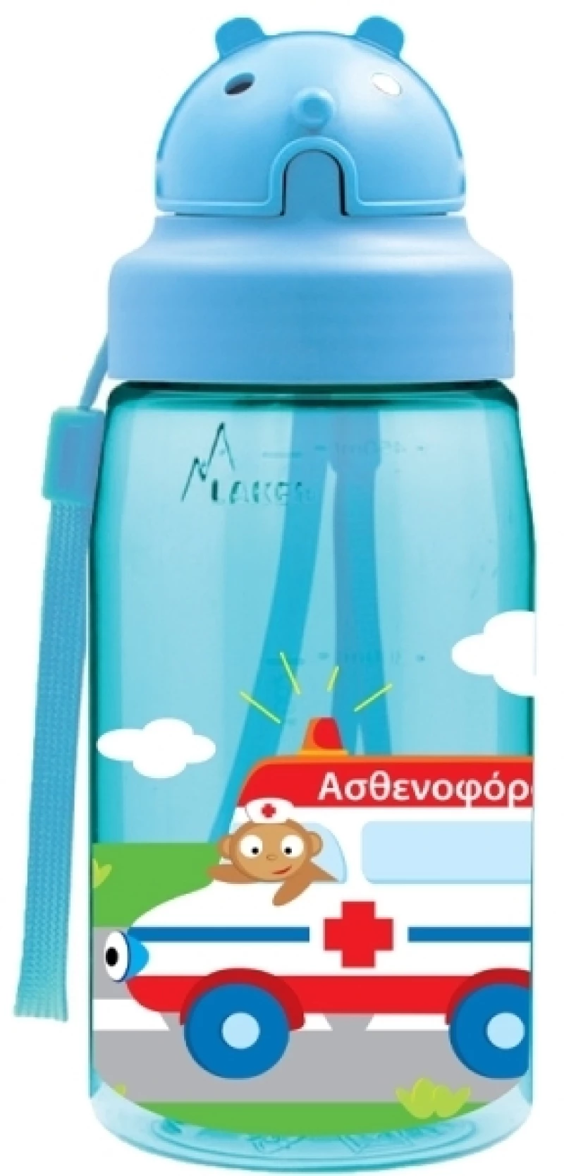 Laken Παγούρι με Καλαμάκι Oby 450ml, Πυροσβεστικό