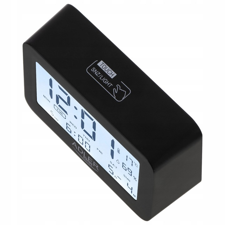 Ψηφιακό Επιτραπέζιο Ρολόι με Ξυπνητήρι Χρώματος Μαύρο Adler AD-1196B