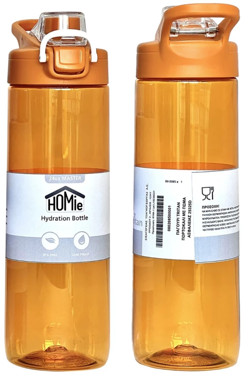 ΠΑΓΟΥΡΙ TRITAN ΠΟΡΤΟΚΑΛΙ ΜΕ ΠΩΜΑ ΑΣΦΑΛΕΙΑΣ 700ml Homie 1002105