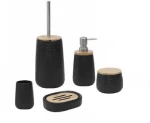 Σέτ μπάνιου bamboo bath  5 τεμάχια μαύρο. (Σέτ με το 6229-6228-6230-6232)