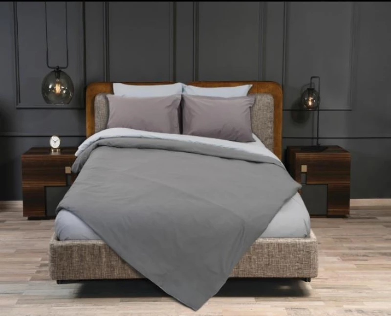 Σετ σεντόνια υπέρδιπλα RAINBOW Grey-Ice grey από 50% βαμβάκι 220x250εκ.