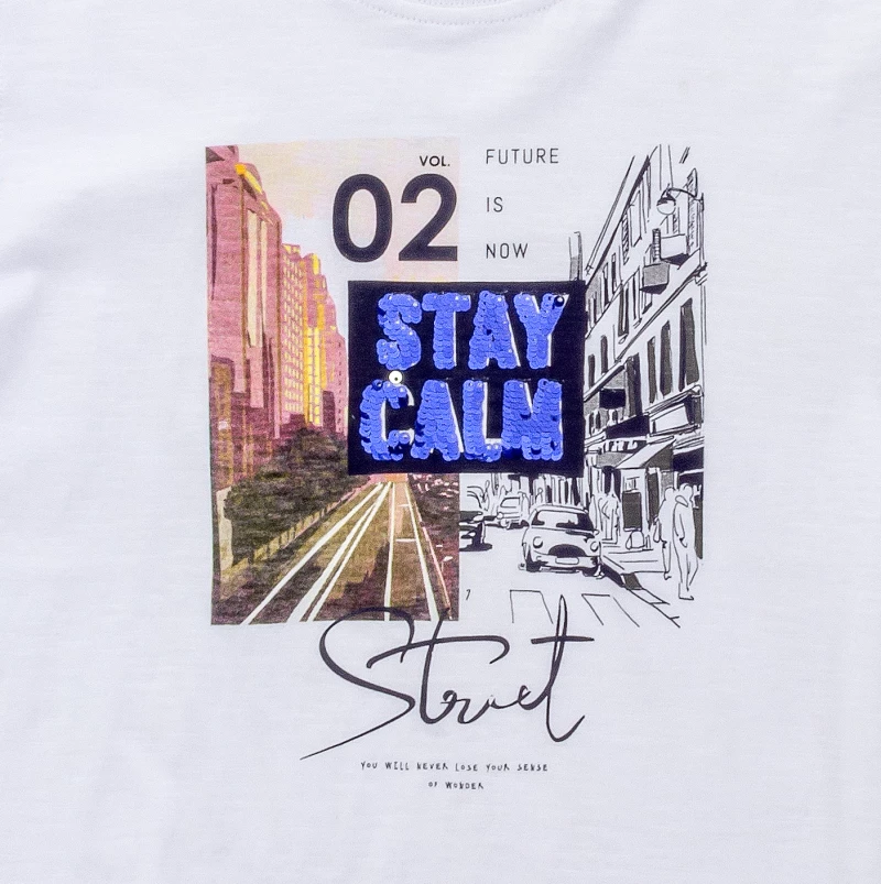 Μπλούζα "Stay calm" λευκή (Λευκό)