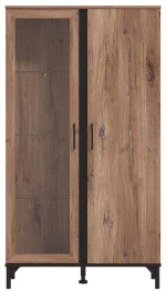 Βιτρίνα Corsica 2K Vs1 Flagstaff Oak-Μαυρο 84,5x35x153Εκ