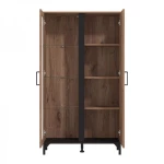 Βιτρίνα Corsica 2K Vs1 Flagstaff Oak-Μαυρο 84,5x35x153Εκ