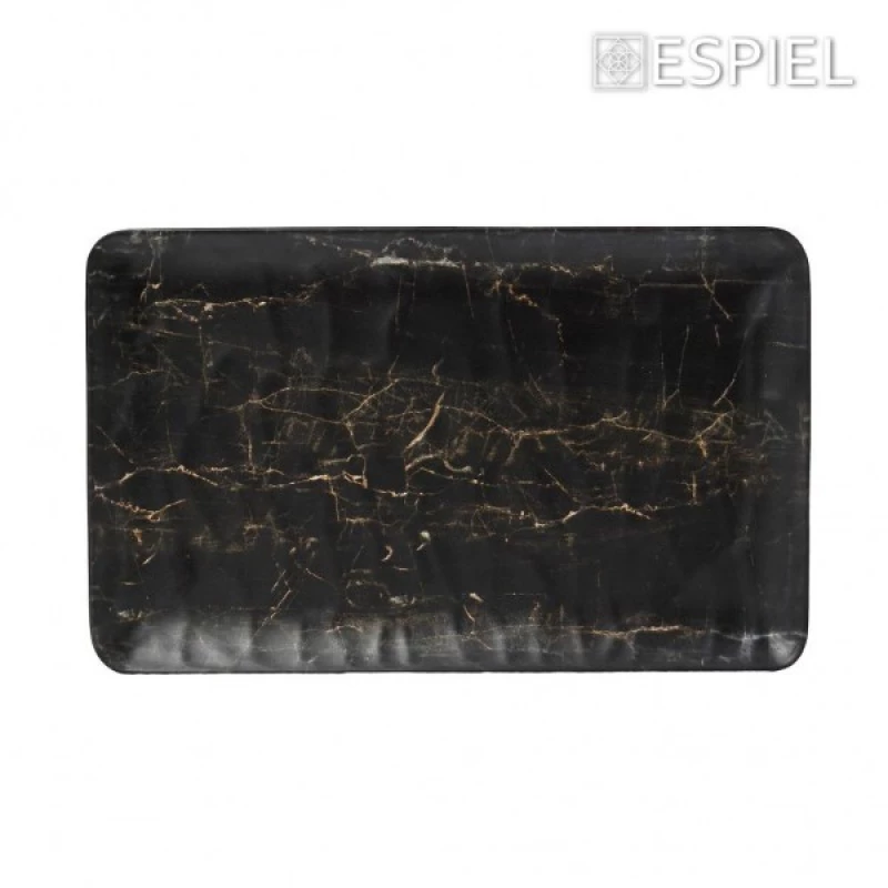 Πιατέλα Hybrid Ορθογώνια Black Wood 26x16Εκ