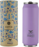 Θερμός 500ml "Save the Aegean" Μωβ Ματ Μεταλλικό 6.8x6.8x19.8εκ