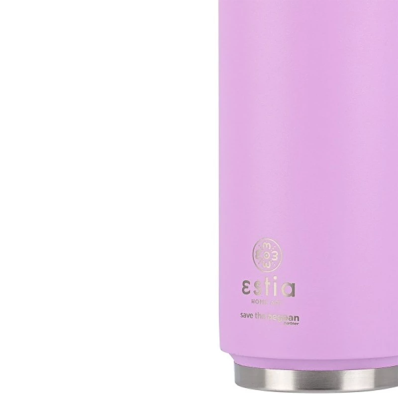 Θερμός 500ml "Save the Aegean" Μωβ Ματ Μεταλλικό 6.8x6.8x19.8εκ