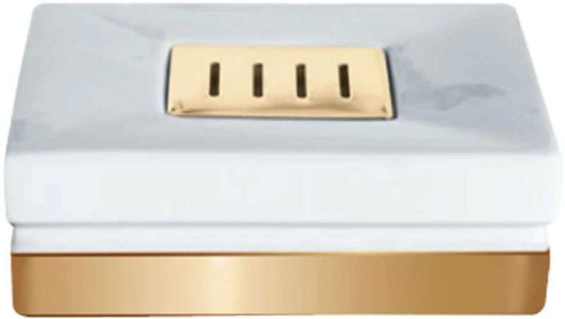 Σαπουνοθήκη Roma 03197.003 White-Gold Spirella Πορσελάνη