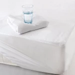 Επίστρωμα Αδιάβροχο Με Λάστιχο White Ρυθμός Ημίδιπλο 120x200cm 100% Βαμβάκι
