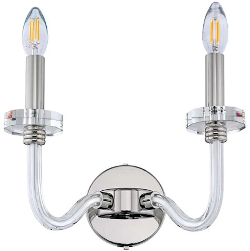 Φωτιστικό Τοίχου - Απλίκα Hampton 8155 2x40W E14 Silver-Clear Nowodvorski Μέταλλο,Γυαλί