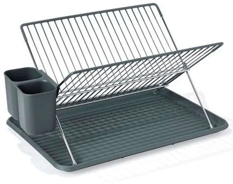 Πιατοθήκη 241757 43X32X24,5cm Grey Funktion Μέταλλο,Πλαστικό