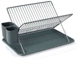 Πιατοθήκη 241757 43X32X24,5cm Grey Funktion Μέταλλο,Πλαστικό