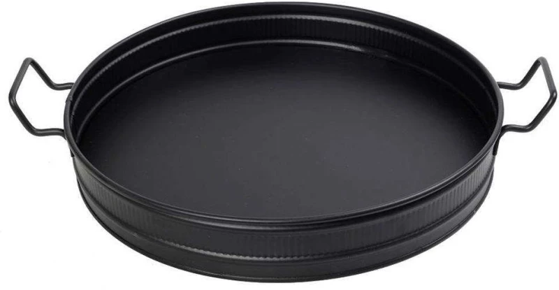 Δίσκος Στρογγυλός Με Λαβές TEM102 46x38x6,5cm Black Espiel Μέταλλο