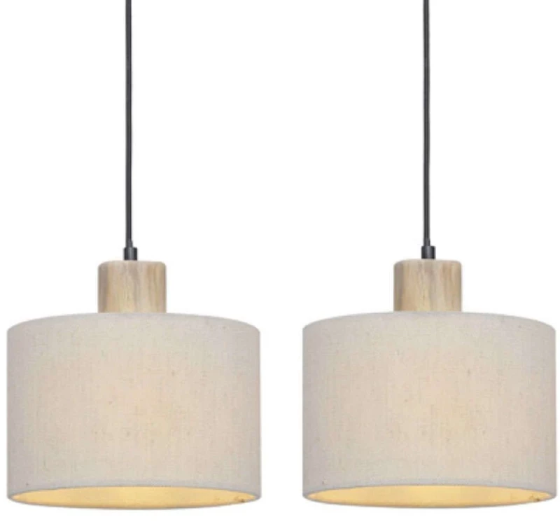 Φωτιστικό Οροφής Chios TF20862PC 2xΕ27 50x22x130cm Cream Aca Ξύλο,Ύφασμα