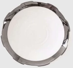 Πιάτο Γλυκού Machine 10987SIL 20x3cm White-Silver Seletti Πορσελάνη
