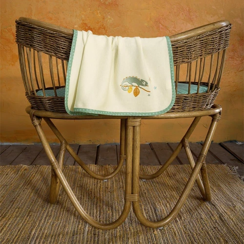 Κουβέρτα Βρεφική Πικέ Cute Chameleon Green-Yellow Nima Κούνιας 100% Βαμβάκι