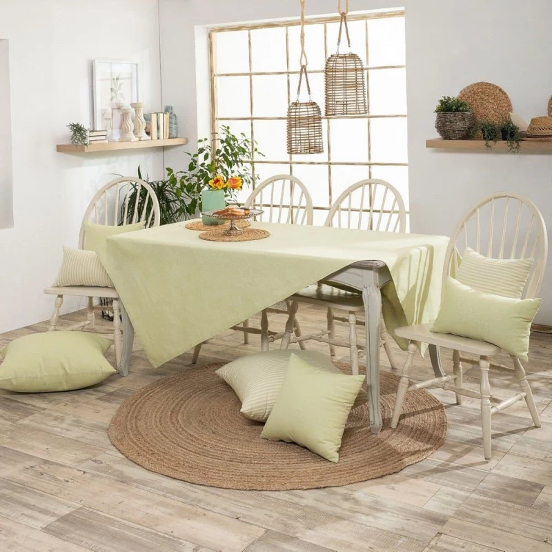 Τραπεζομάντηλο Aragona 08 Lime Teoran 135X135cm Βαμβάκι-Πολυέστερ