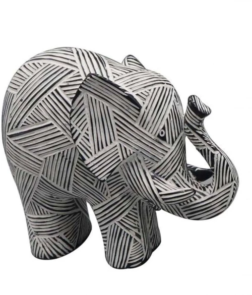 Διακοσμητικός Ελέφαντας FIG222 25x10x21,4cm White-Black Espiel Πολυρεσίνη