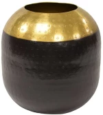 Βάζο Μεταλλικό 00.07.74021 20x20cm Black-Gold Μέταλλο