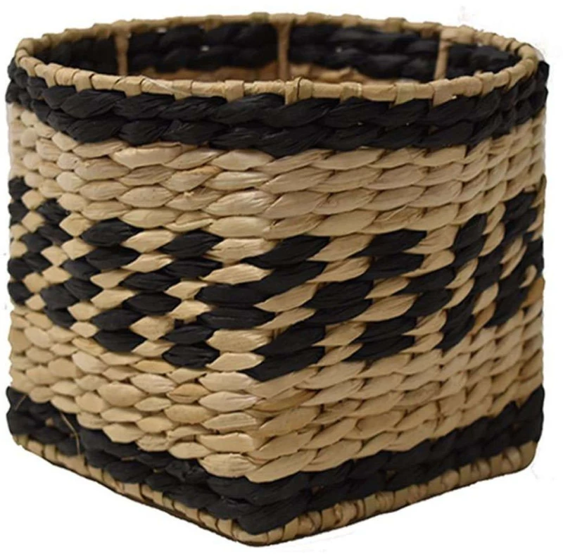 Καλάθι Rush 00.06.67434 Φ15x14cm Natural-Black Ψάθα