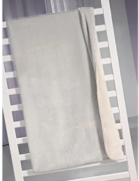 Κουβέρτα Βρεφική  Velvet (Σετ 2τμχ) Silver Saint Clair Κούνιας 100x140cm 100% Βαμβακερή Φανέλα