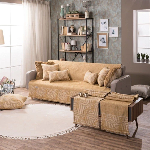 Ριχτάρι Philadelphia 08 Ocher Teoran Διθέσιο 180x250cm Ακρυλ,Βαμβ,Polyest