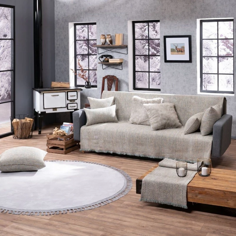 Ριχτάρι Sacramento 04 Grey Teoran Πολυθρόνα 180x150cm Ακρυλ,Βαμβ,Polyest