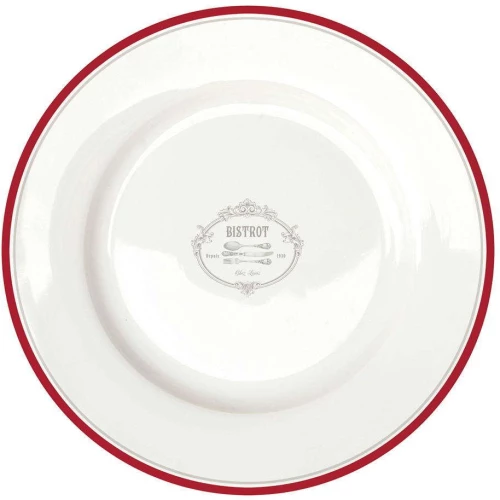Πιάτο Φαγητού Bistrot 942BIST Φ26,5cm White-Red Easy Life Πορσελάνη