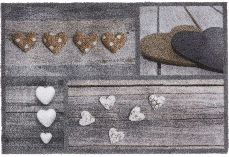 Πατάκι Εισόδου Ambiance Hearts 870 50x75cm Beige-Grey Sdim 50X75
