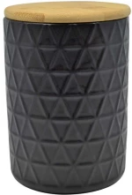 Βάζο Αποθήκευσης 817085 11x11x15,6cm Black-Natural Ankor Bamboo,Κεραμικό