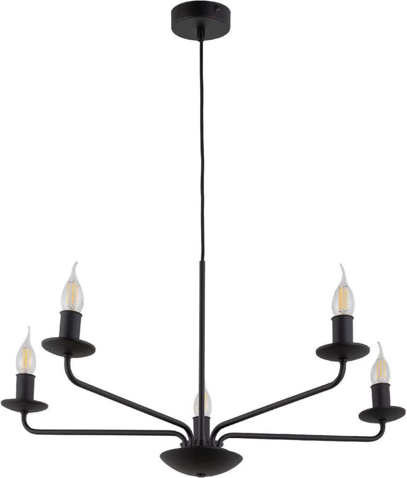 Φωτιστικό Οροφής Limal 4612 5xΕ14 10W 72x86cm Black TK Lighting